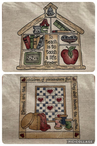 SALE Printed Patches Set of 2 - Teaching Themed