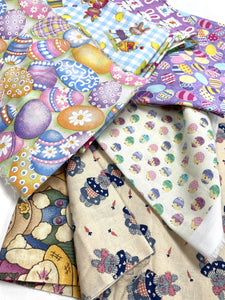 Cotton Mystery Scrap Remnant Bundle - Easter Prints 1 POUND