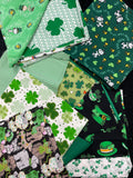 Quilting Cotton Mystery Scrap Remnant Bundle - St. Patrick's Day 1 POUND