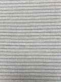 1 1/2 YD Polyester Knit Stripe - Heather Oatmeal with Aqua Stripe