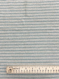 1 1/2 YD Polyester Knit Stripe - Heather Oatmeal with Aqua Stripe