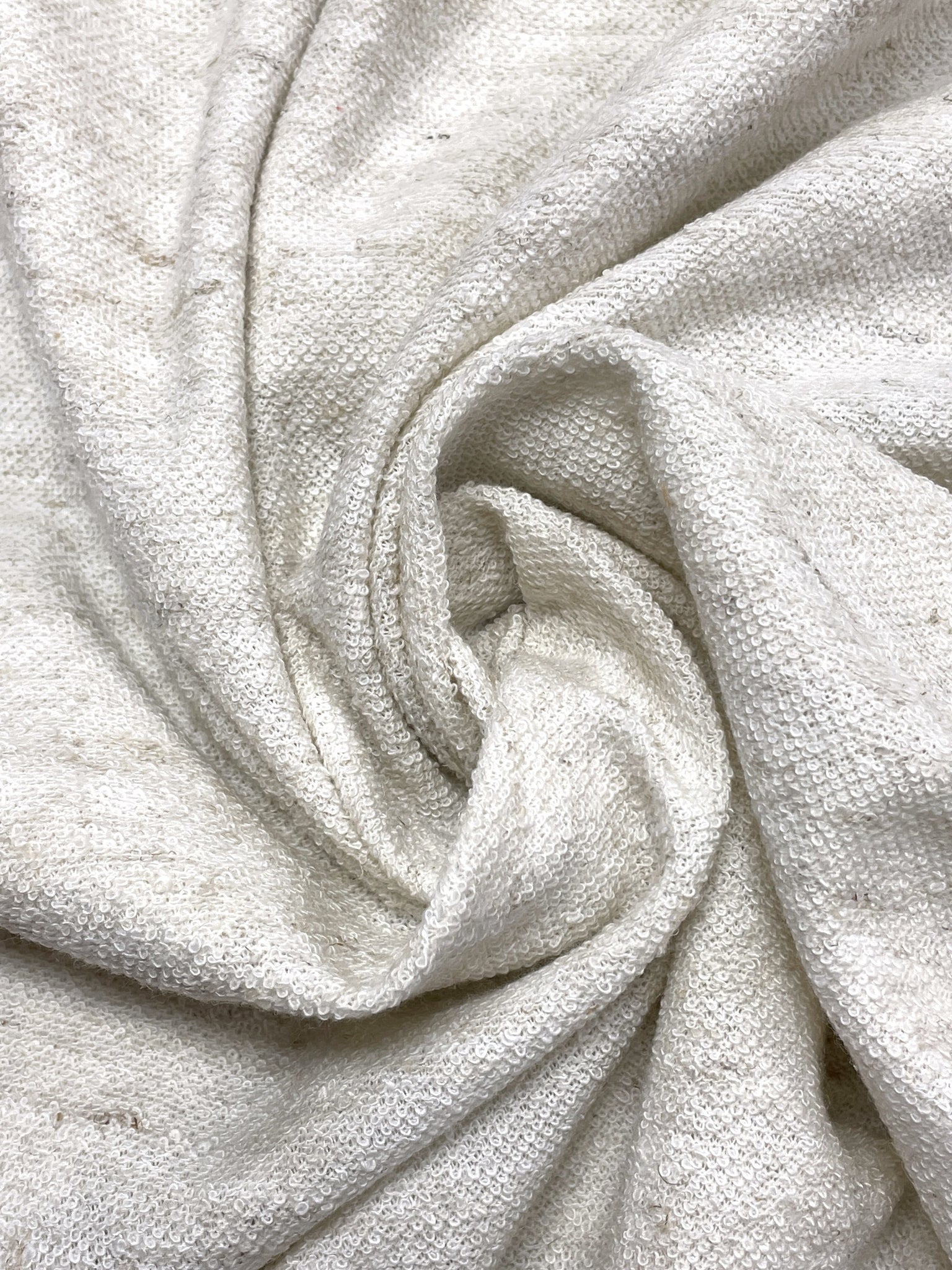 3/4 YD Cotton French Terry Knit Remnant - Heather Oatmeal