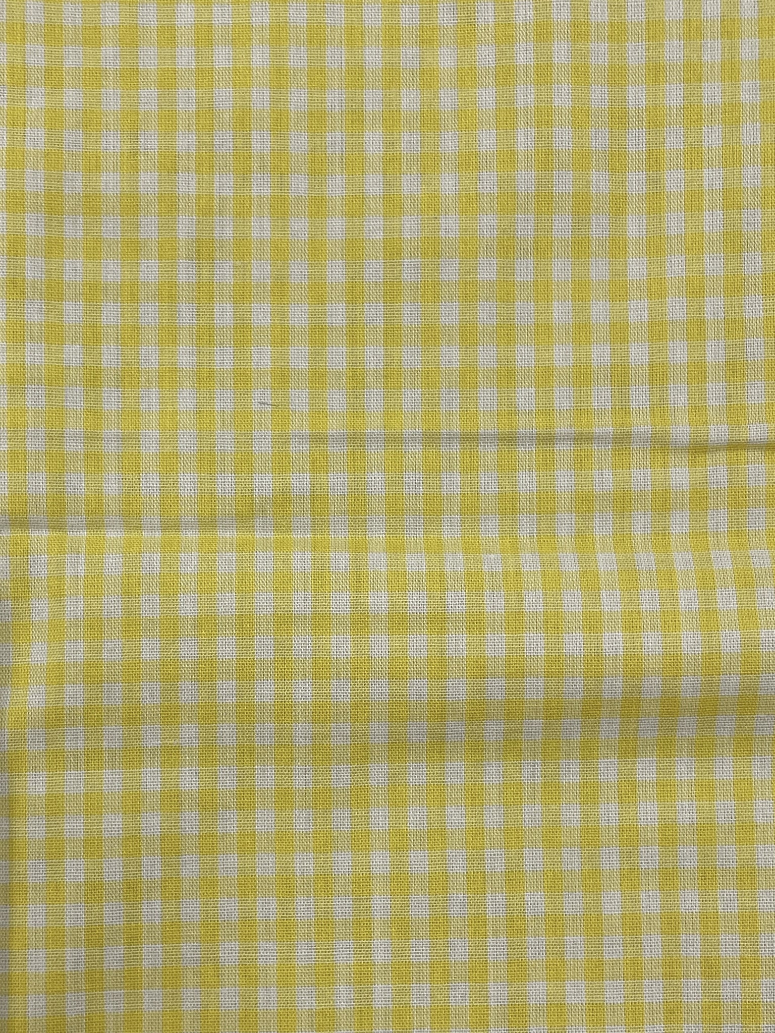 Poly/Cotton Yarn-Dyed Gingham Plaid - Yellow and White