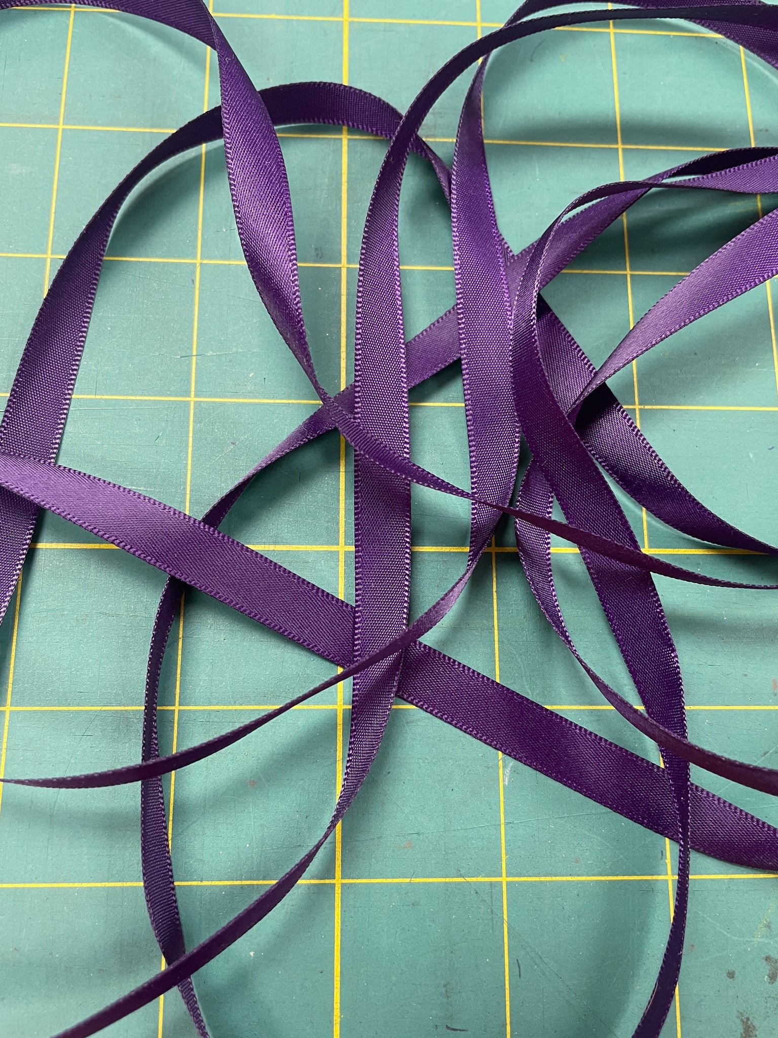 SALE 3 YD Polyester Satin Ribbon - Purple