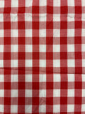 7/8 YD Polyester Yarn-Dyed Gingham Plaid Remnant - Red and White