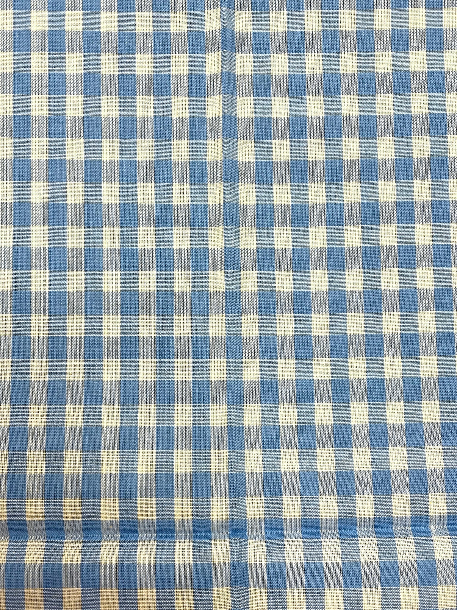 1 YD Polyester Yarn-Dyed Gingham Plaid - Blue and White