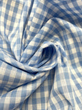 1 YD Polyester Yarn-Dyed Gingham Plaid - Blue and White