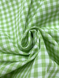 3 3/8 YD Polyester Batiste Yarn-Dyed Gingham Plaid - Green and White