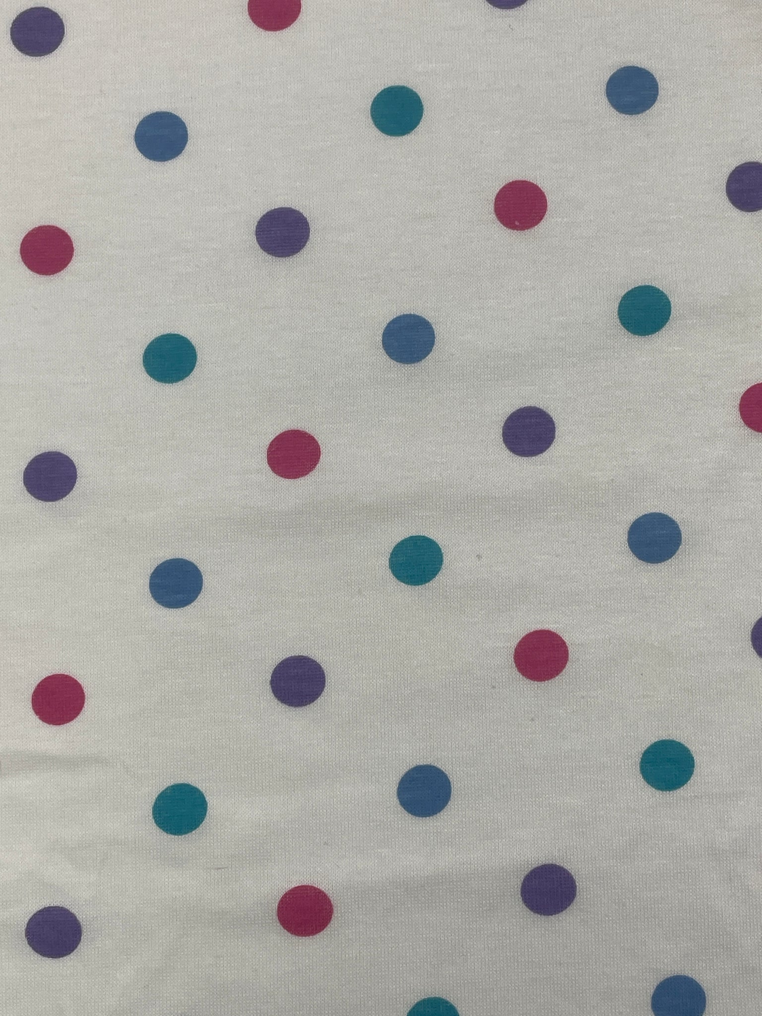 SALE 1 2/3 YD Cotton Blend Knit Vintage - Off White with Polka Dots