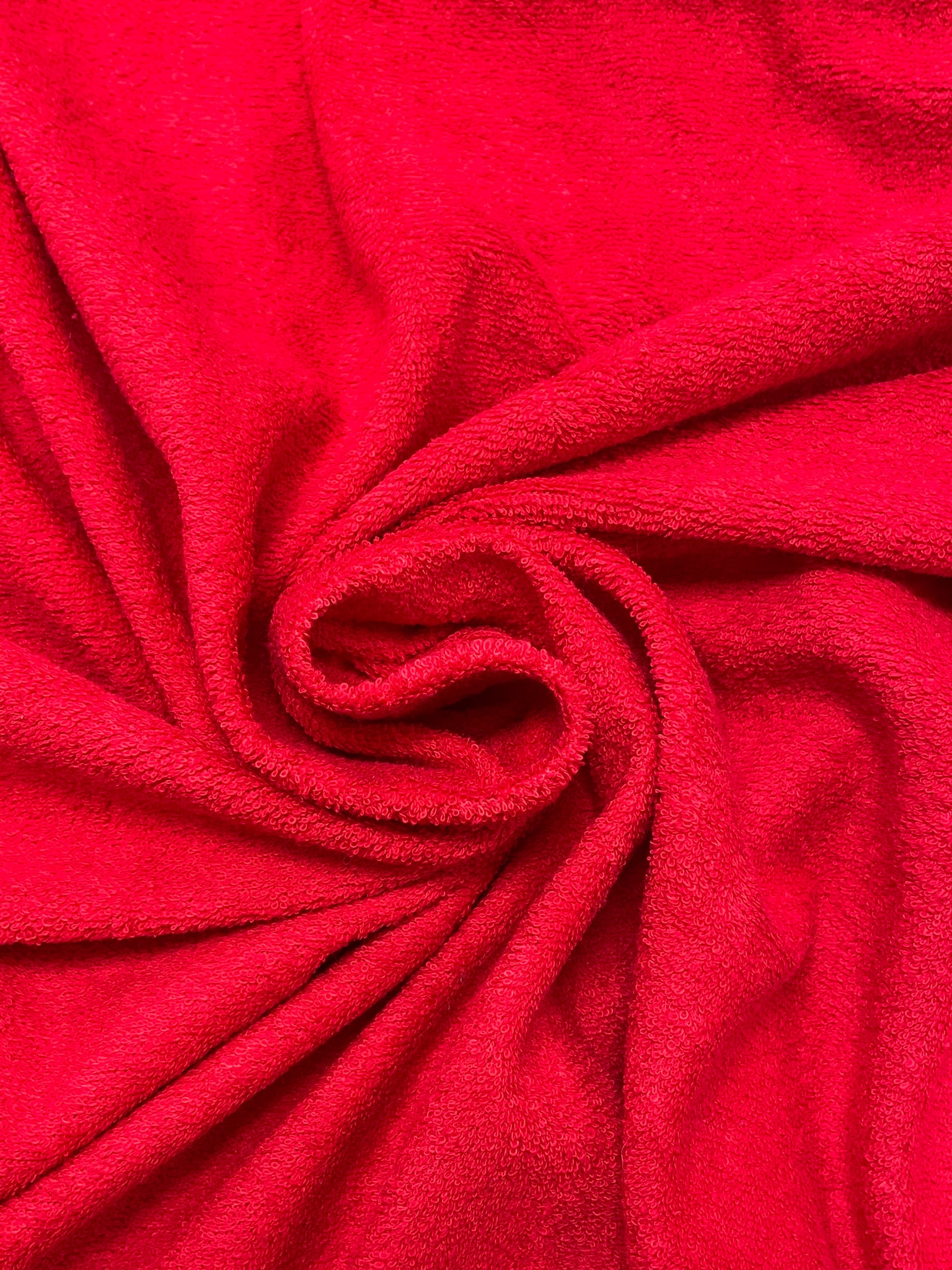 2 YD Cotton/Lycra Stretch Terry Cloth Vintage - Red