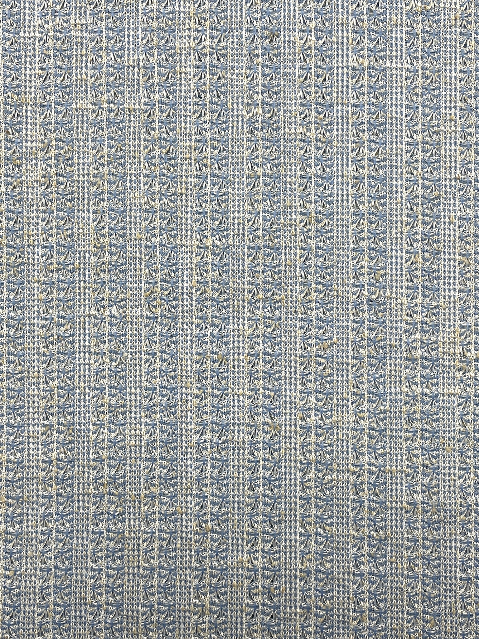 1+ YD Polyester Vintage - Blue and White with an Occasional Beige Slub