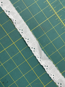 SALE 4 3/8 YD Cotton Blend Eyelet Trim - White