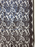 1 YD Polyester Iridescent Lace - Dark Gray with Metallic Blue