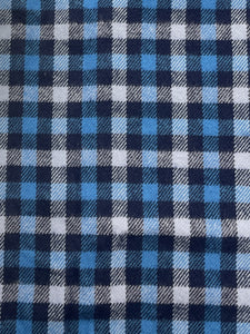 1 5/8 YD Cotton Yarn-Dyed Plaid Flannel - Multi Blues