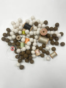 SALE Garland Making Kit - Wooden Spools and Felted Wool Balls