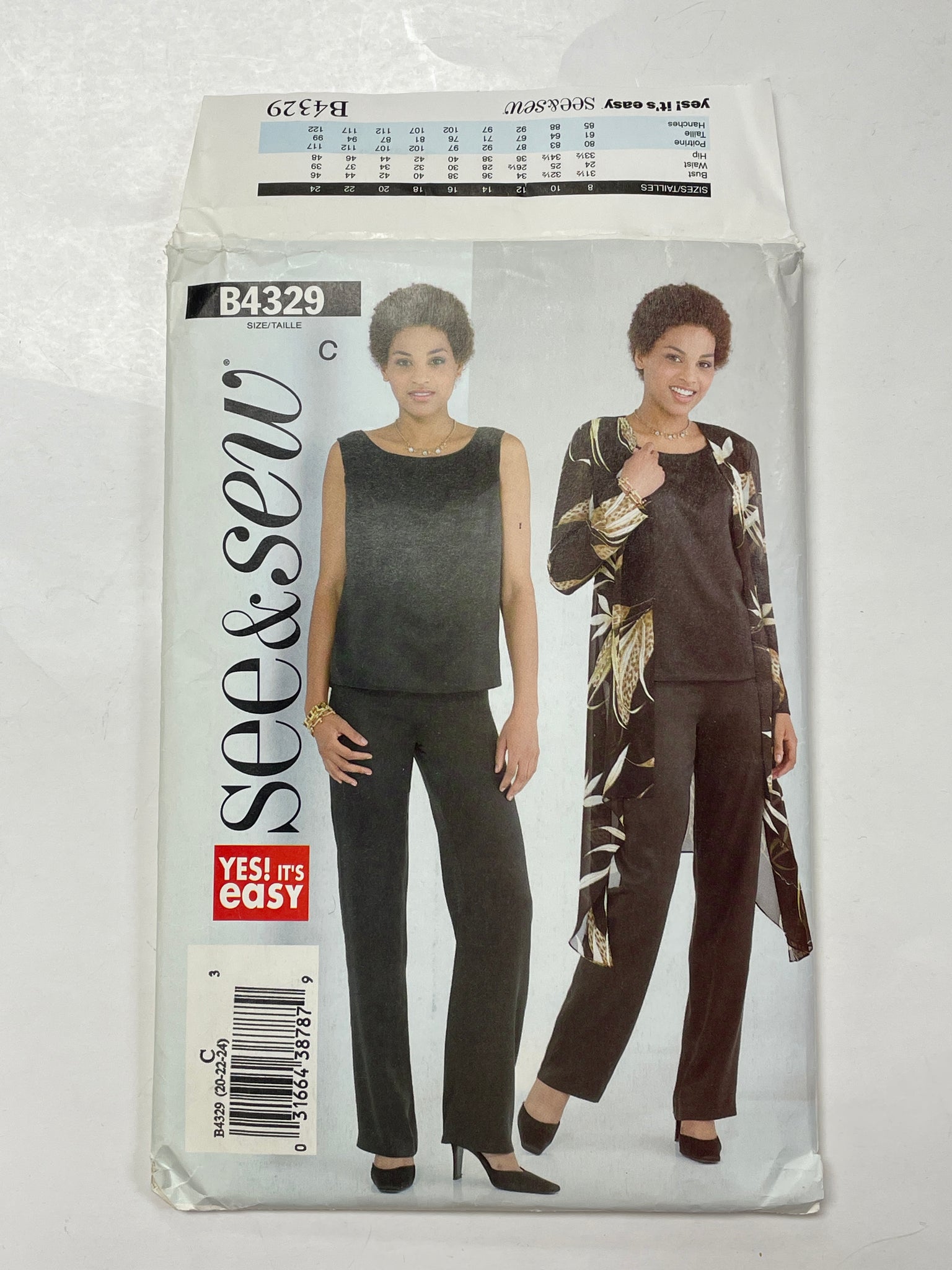 SALE 2004 Sew & Sew 4329 Sewing Pattern - Jacket, Top and Pants FACTORY FOLDED