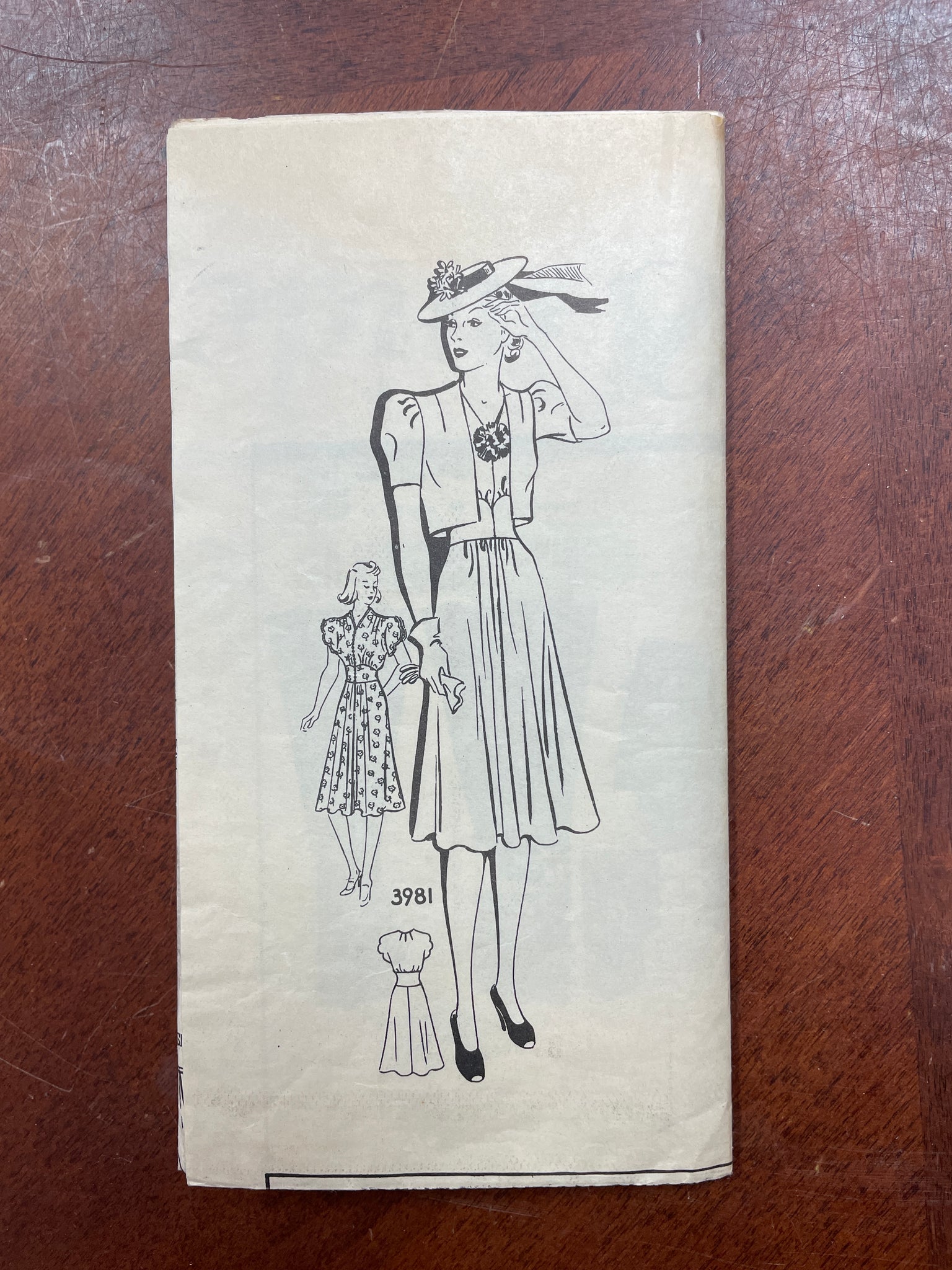 1940s Mail Order 3981 Pattern - Dress and Bolero Jacket