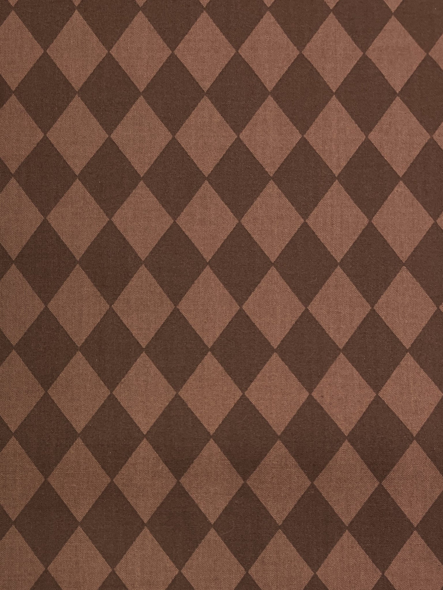 Quilting Cotton Vintage - Brown and Lighter Brown Diamonds