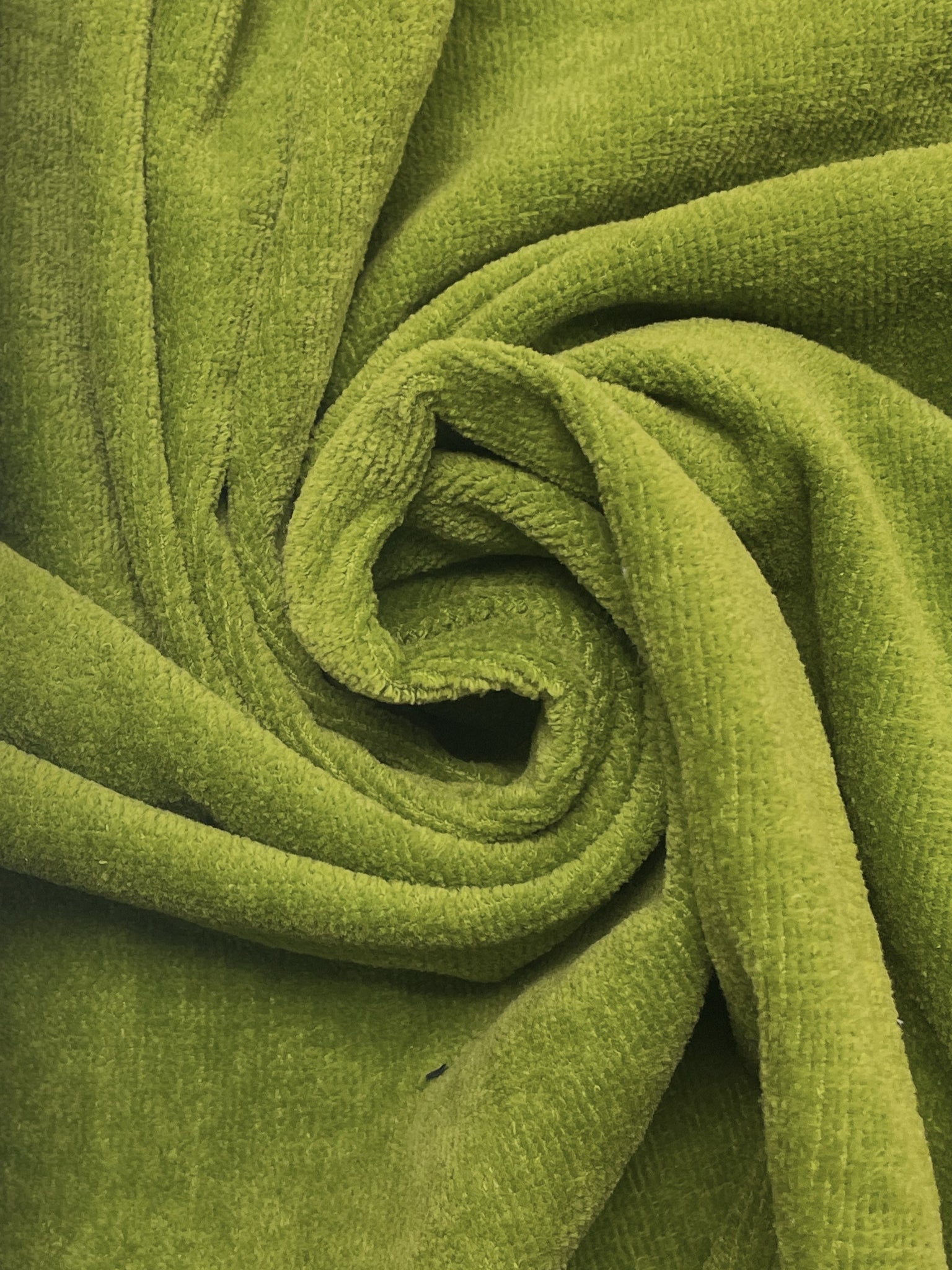 1 YD Cotton Velour Terry Cloth Vintage - Green