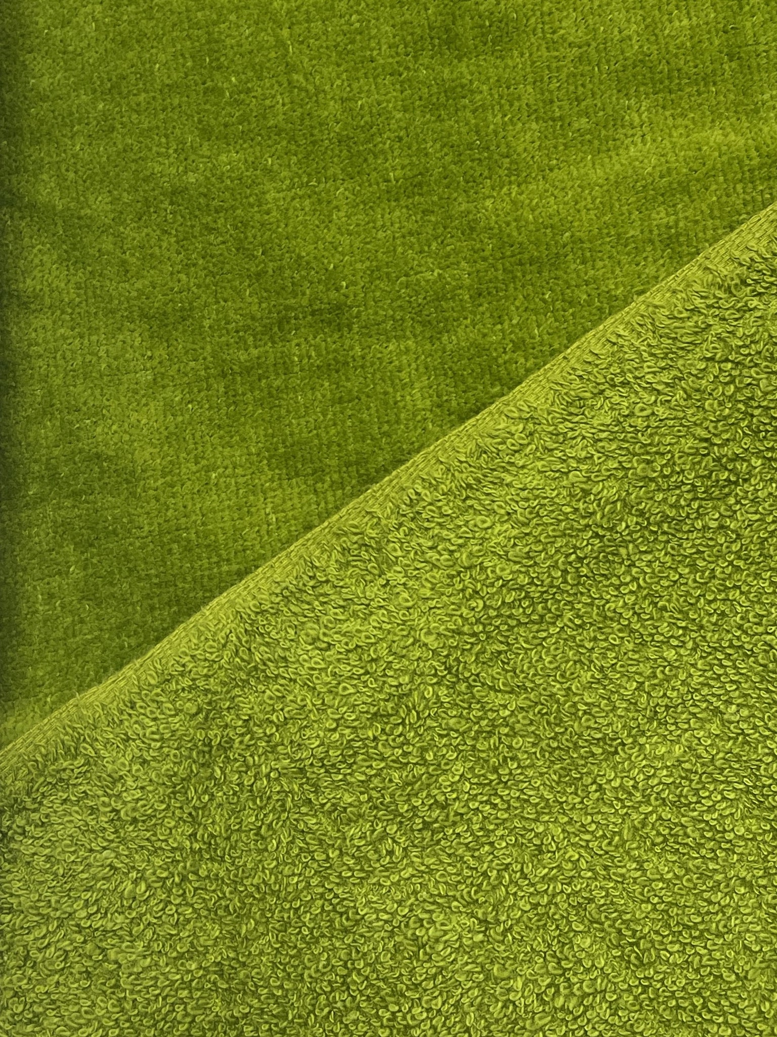 1 YD Cotton Velour Terry Cloth Vintage - Green