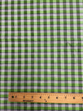 2 YD Silk Yarn-Dyed Plaid - Green and Gray