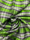 2 YD Silk Yarn-Dyed Plaid - Green and Grays