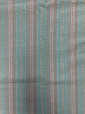 1 7/8 YD Cotton Yarn-Dyed Stripes Vintage - Muted Aqua and Lavender with Silver Lurex