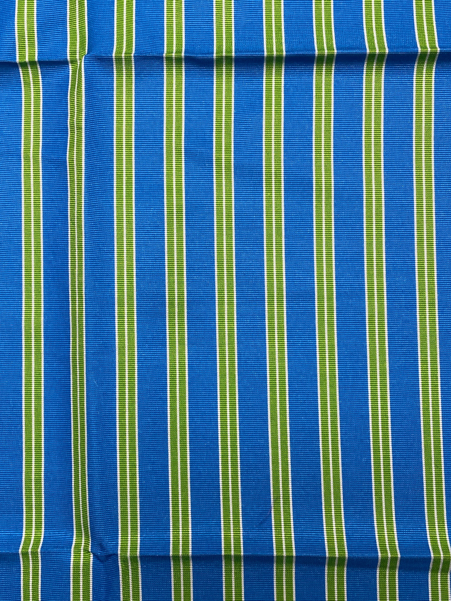 Silk Faille Printed Striped Remnant - Blue, Green and White