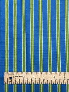 Silk Faille Printed Striped Remnant - Blue, Green and White