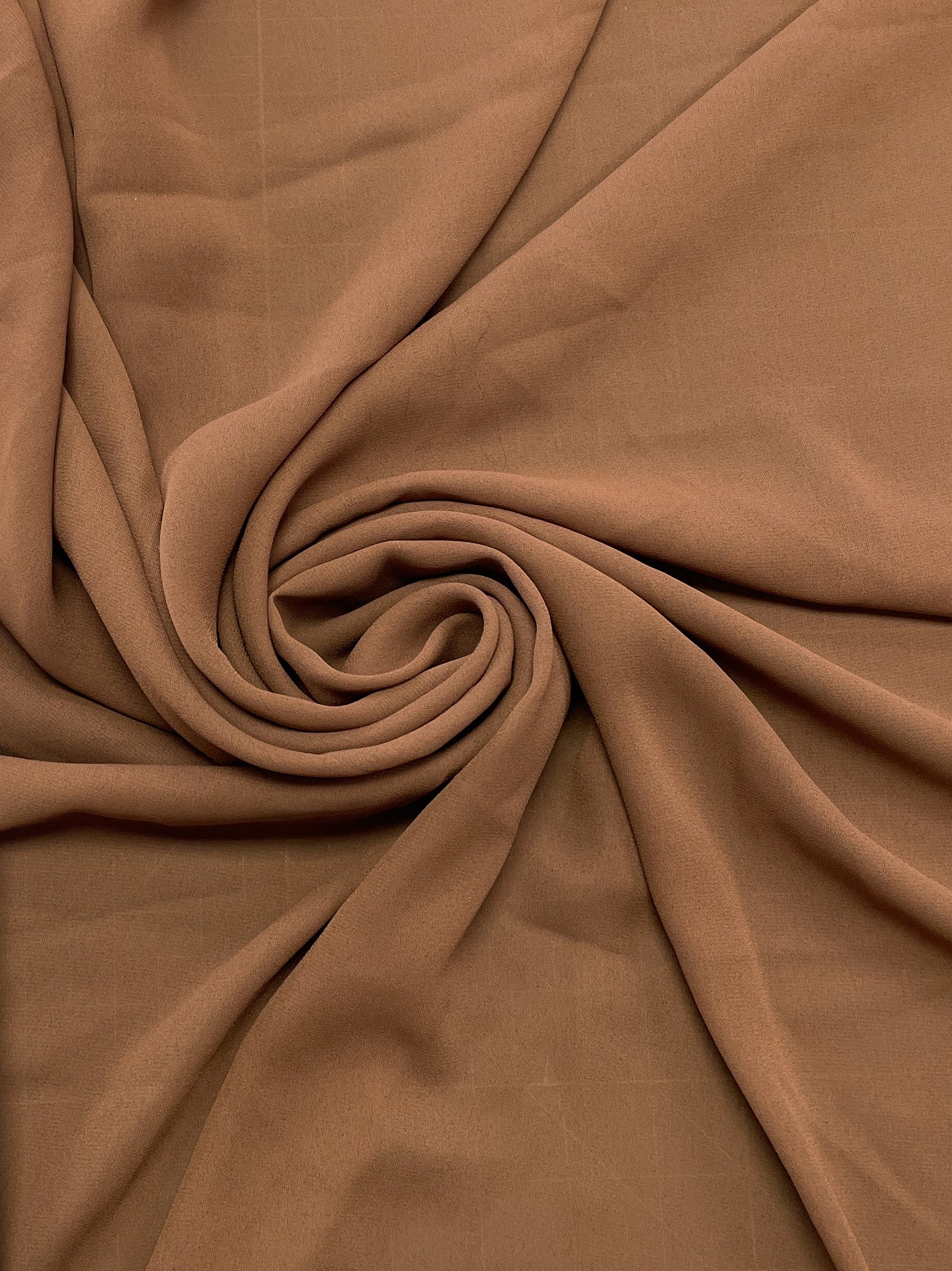 SALE 1 YD Polyester Georgette - Caramel Brown