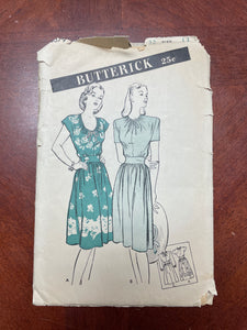 1940's Butterick 3379 Sewing Pattern - Dress