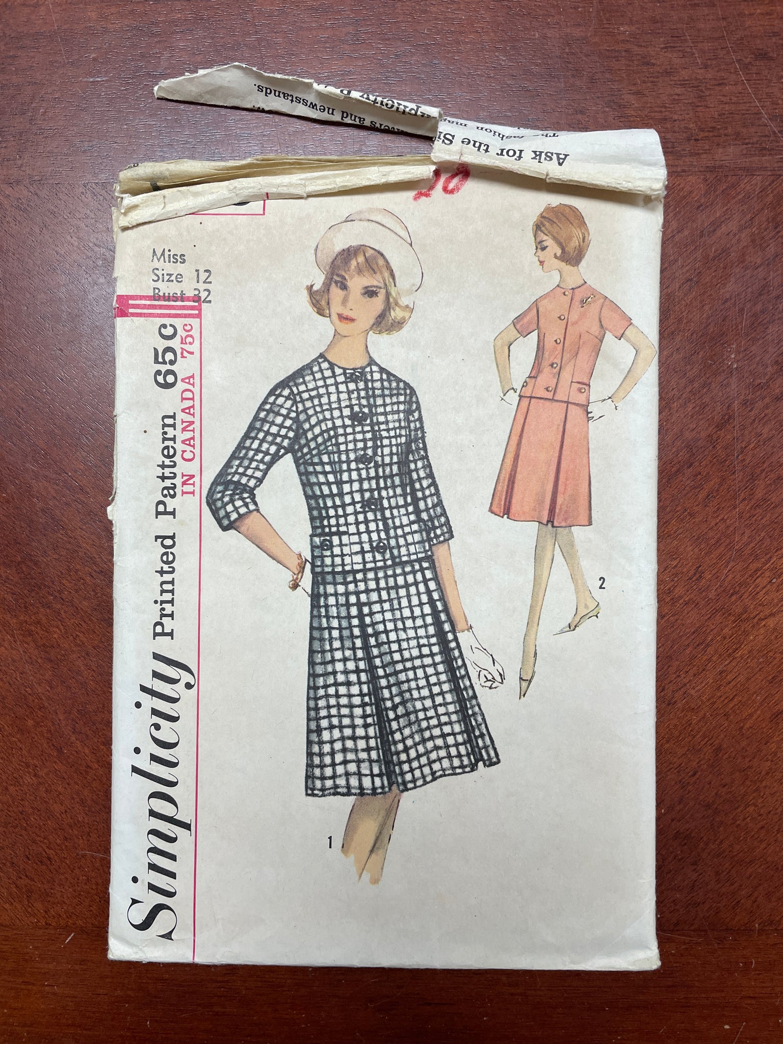 1960's Simplicity 5270 Sewing Pattern - Skirt and Jacket Top FACTORY FOLDED