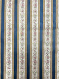 1 YD Cotton Blend Brocade - Blue Satin, Beige and Off White Floral