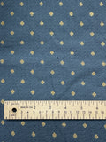 1 7/8 YD Cotton - Blue with Beige Dots