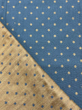 1 7/8 YD Cotton - Blue with Beige Dots