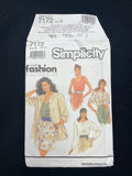 1991 Simplicity 7172 Sewing Pattern - Tops FACTORY FOLDED