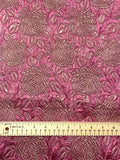 3 1/4 YD Silk Blend Floral Mattelasse Vintage - Hot Pink and Metallic Gold