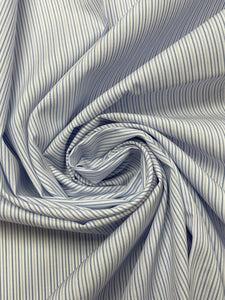 2014 7/8 YD Cotton Yarn-Dyed Striped Shirting - Multi Blue and White