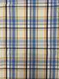 2013 7/8 YD Cotton Yarn-Dyed Plaid Shirting - Blue, Navy Blue, Tangerine, Brown and White