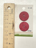Button Coconut Set of 2 - Muted Red