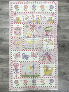 5/8 YD Quilting Cotton Panel - It's a Girl