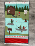 Quilting Cotton or Cotton Flannel Panel - Bears on the Lake