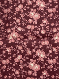 1 YD Quilting Cotton - Maroon with Mauve Flowers