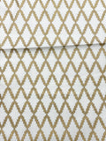 1 YD Quilting Cotton - Light Beige with Metallic Gold Lattice