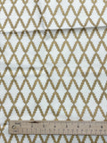 1 YD Quilting Cotton - Light Beige with Metallic Gold Lattice