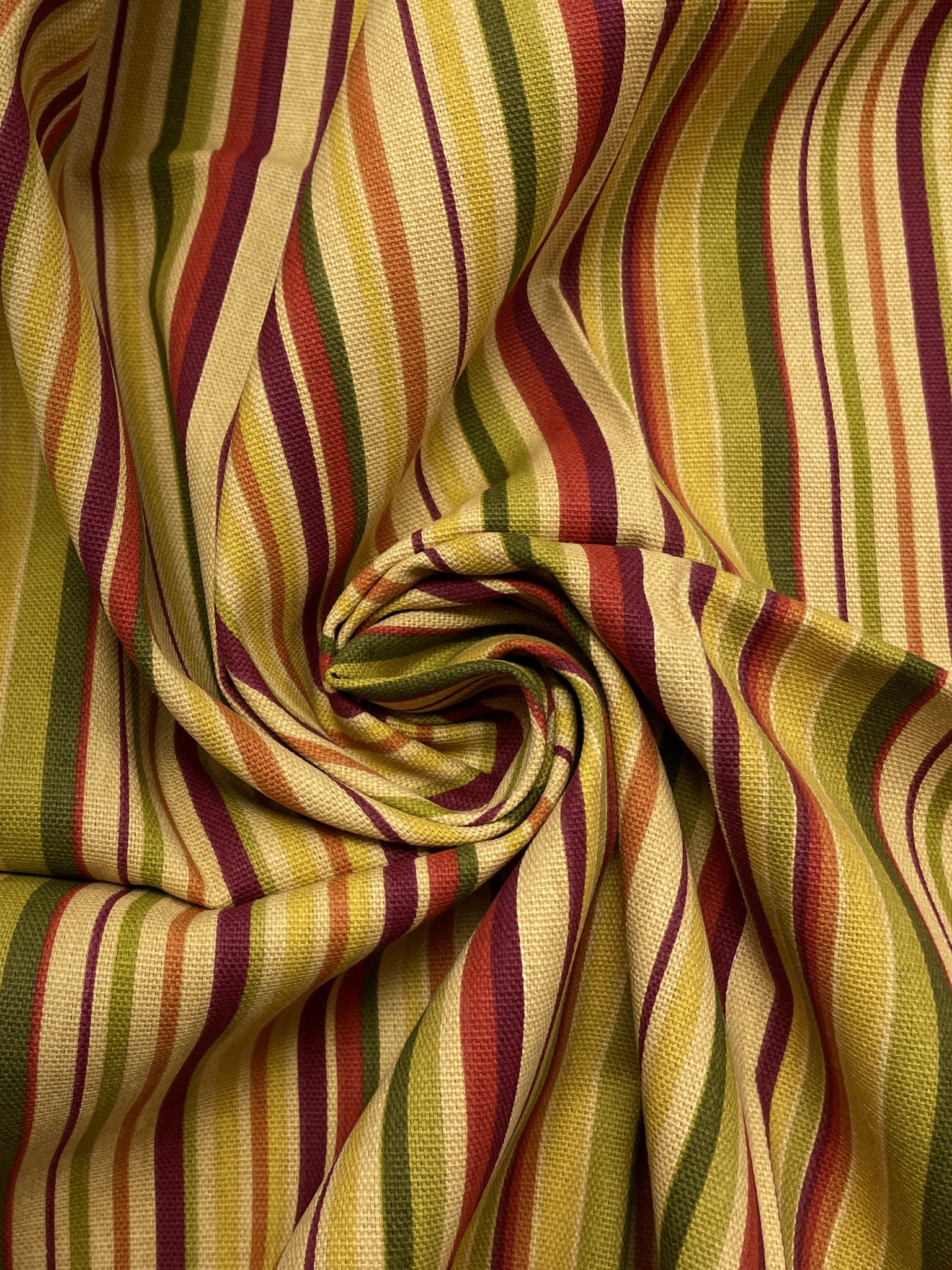 1 YD Cotton Duck Printed Stripes - Warm Tones