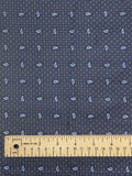 2 7/8 YD Silk - Blue, Black and Light Gray Plaid with Blue Paisley