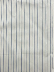 3 1/8 YD Polyester Yarn-Dyed Stripe Shirting Vintage - White with Blue