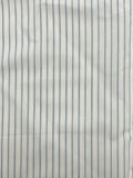 3 1/8 YD Polyester Yarn-Dyed Stripe Shirting Vintage - White with Blue