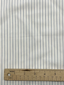 3 1/8 YD Polyester Yarn-Dyed Stripe Shirting Vintage - White with Blue